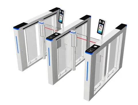 Single motor for flap barrier swing glass turnstile by HIPHEN