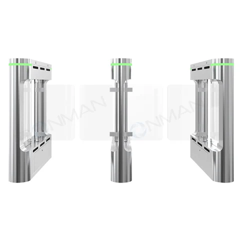 Stainless steel barrier glass turnstile by HIPHEN