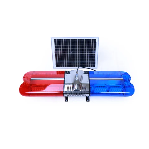 Red and blue solar led traffic flashing strobe light by HIPHEN