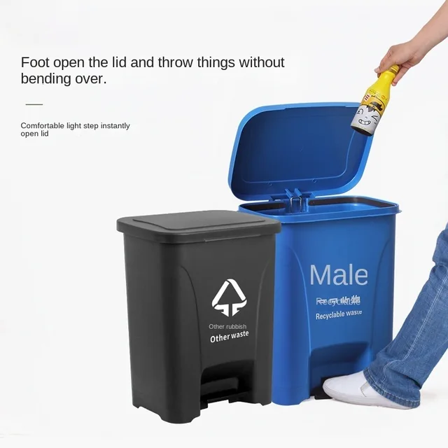 Open top pedal waste bin by Scantrik