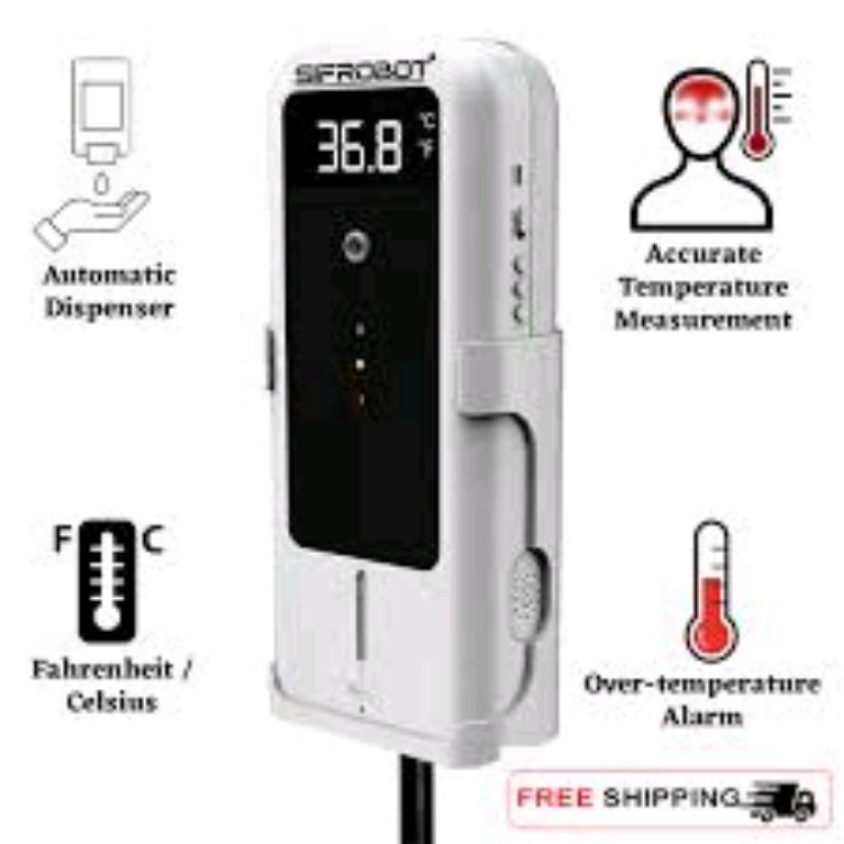 Automatic Soap Dispenser With Infrared Thermometer By Scantrik