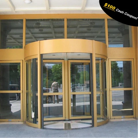 Automatic revolving door with two wings by HIPHEN