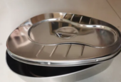 Adult stainless steel bed pan by Scantrik