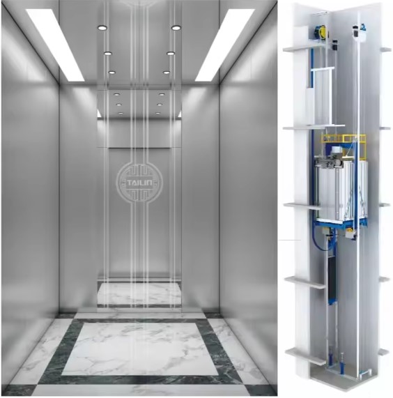 4 Floors 4 Stops 630kg Stainless Steel 8 Passenger Elevator Lift System