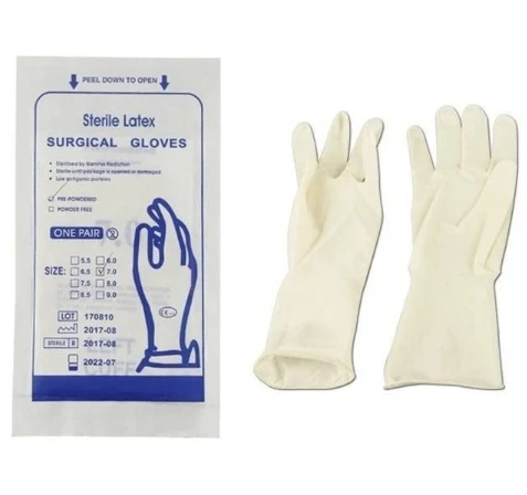 Sterile latex surgical gloves by Scantrik