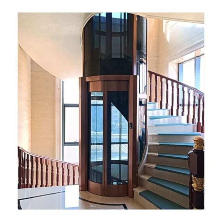 Round small glass panoramic lift capsule shape by Home Lift Elevator