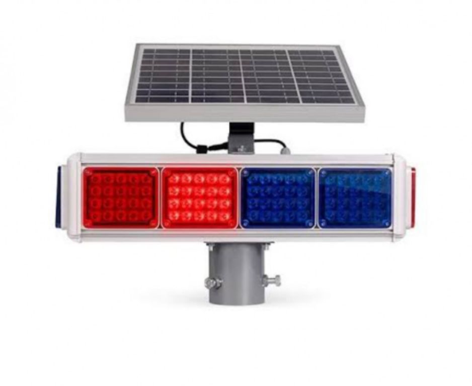 Solar-Powered Red & Blue Strobe Light by Hiphen