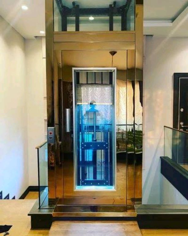 Streamlined 3-Level Stainless Lift by Home lift elevator