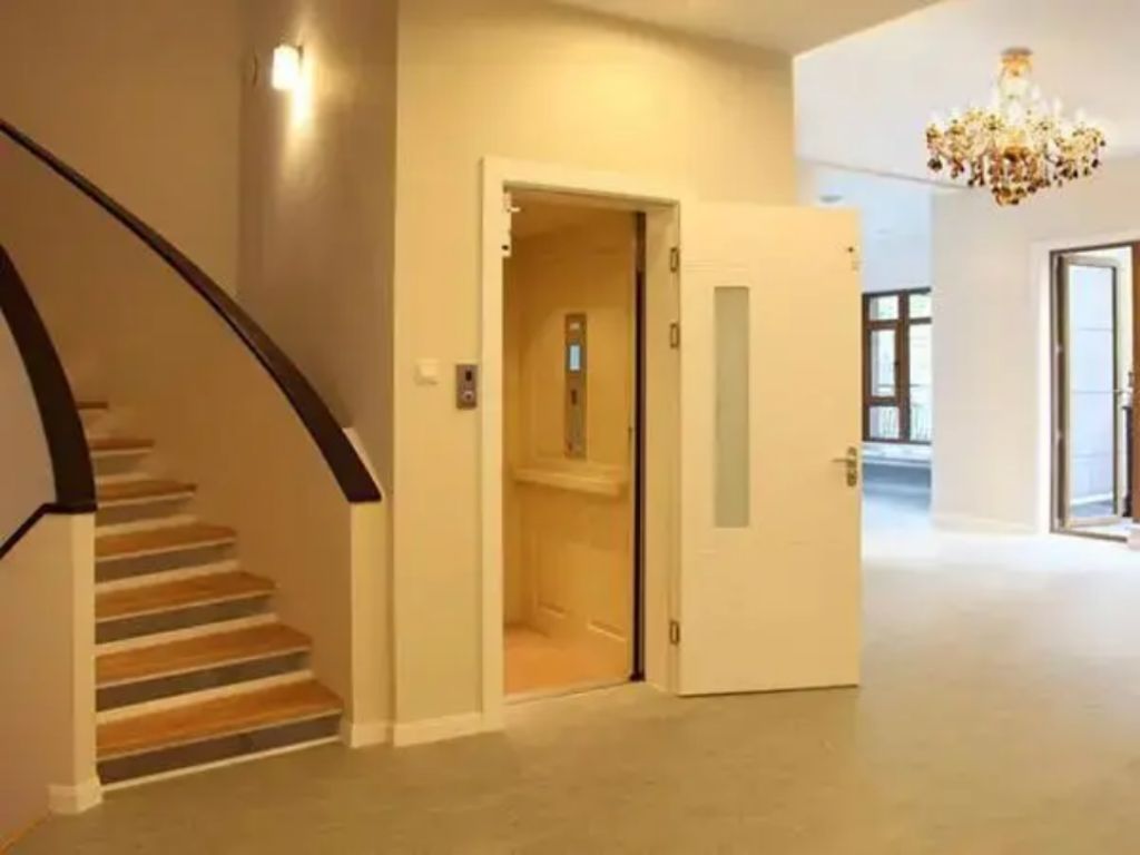 4-Stop 8-Passenger Stainless Steel Elevator by Home lift elevator