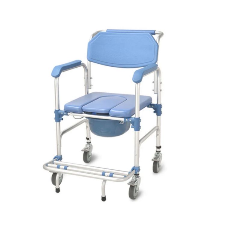 foldable commode chair with wheels by Scantrik