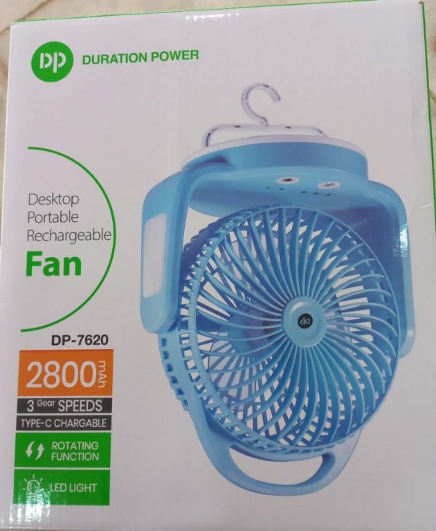 DP Desktop Portable Rechargeable Fan – DP-7620 by Lumett